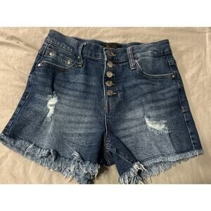 Rachel Roy Womens Jean Shorts Sz 6/28 Denim Raw Hem Button Fly Closet Basic